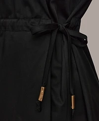 Donna Karan Weekend Women's Collared Drawstring Waist Dress