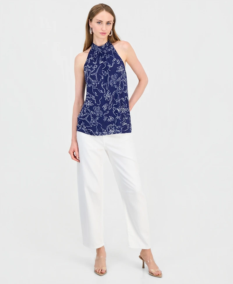 I.n.c. International Concepts Women's Printed Halter Top, Macy's Exclusive