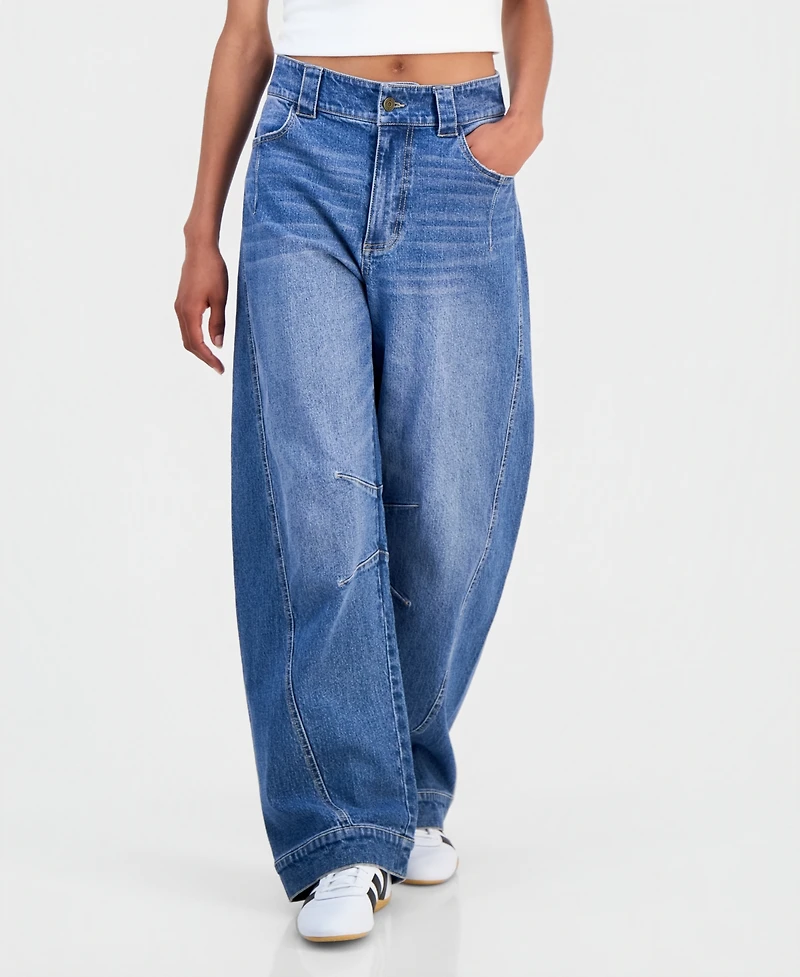 Tinseltown Juniors' Wide Barrel-Leg Jeans
