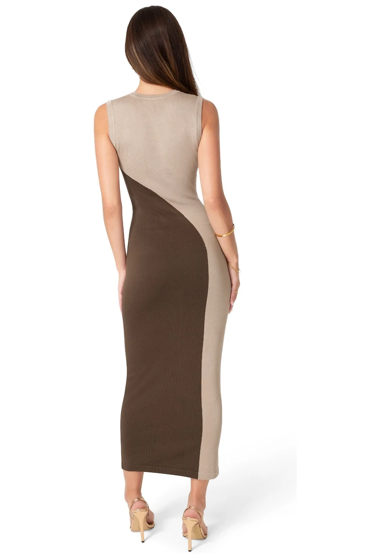 Bebe Women's Colorblock Sleeveless Maxi Dress