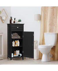 sumyeg Wooden Freestanding Floor Storage Cabinet with Drawer and Shelf