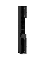sumyeg Freestanding Slim Bathroom Storage Cabinet with Drawer and Adjustable Shelves