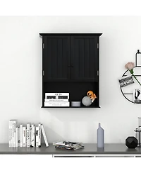 sumyeg 2-Door Wall Mount Bathroom Storage Cabinet with Open Shelf