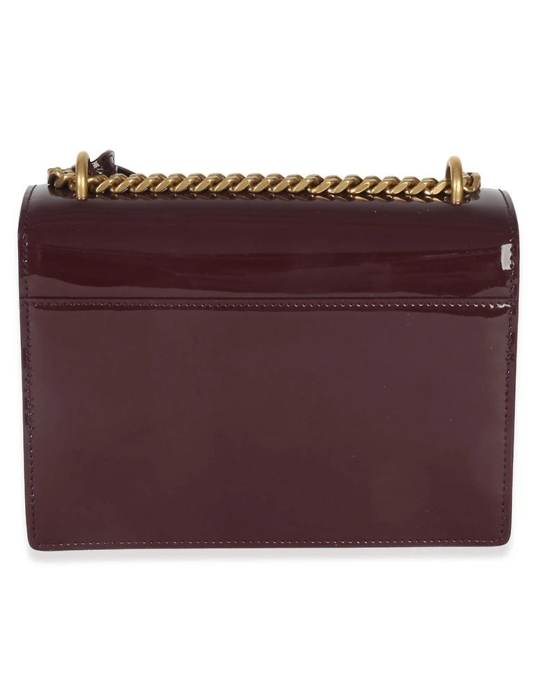 Pre-Owned Saint Laurent Red Wine Patent Monogram Small Sunset Bag