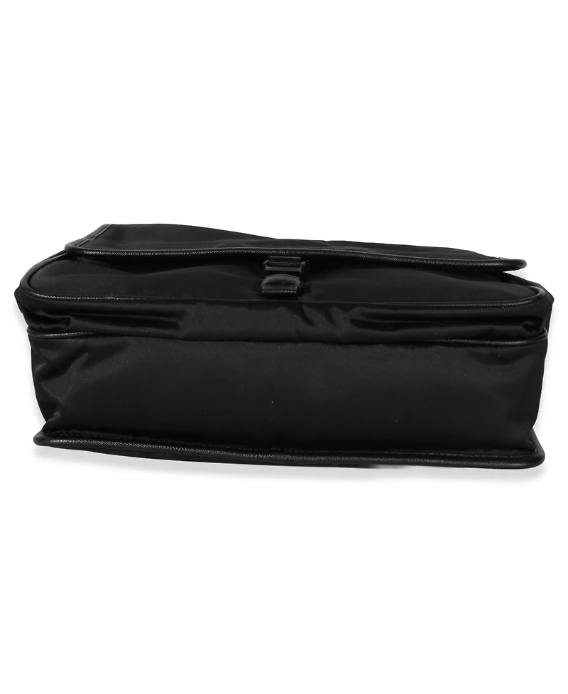 Pre-Owned Prada Black Nylon Saffiano Logo Buckle Messenger Bag