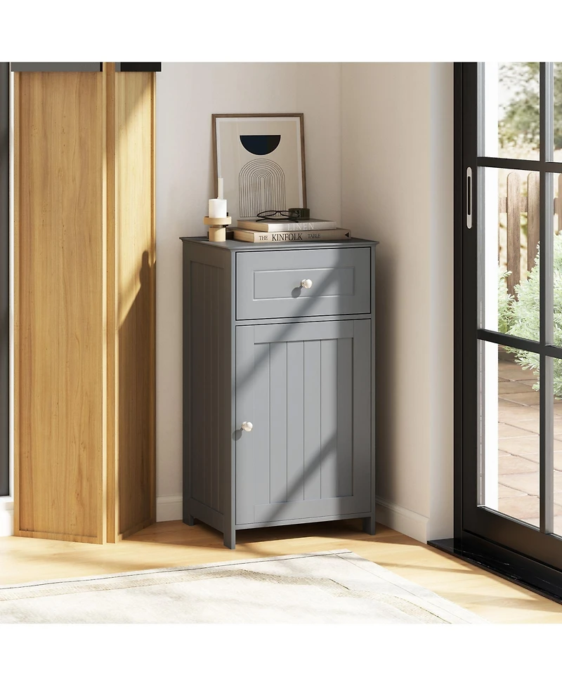 sumyeg Single Door Bathroom Storage Cabinet with Adjustable Shelf and Drawer