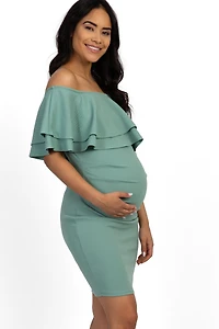 Pinkblush Maternity Sage Off Shoulder Fitted Dress