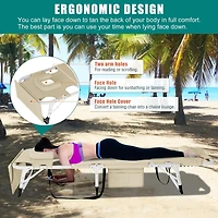 Aboron 2 Pack 4-in-1 Sunbathing Lounge Chair with Removable Cotton Cushion, Adjustable, Uv-Resistant, Portable Beach and Pool