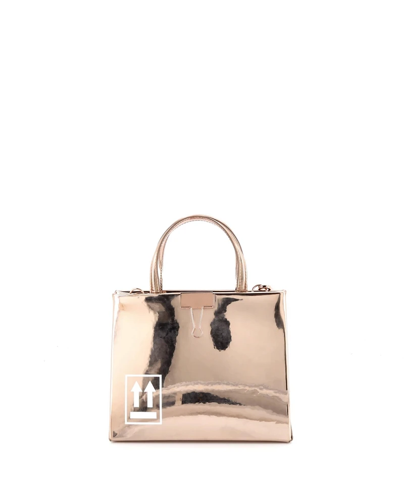 Pre-Owned Off White Mini Box Tote Printed Patent