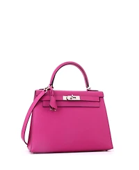 Pre-Owned HERMES Kelly 28 Handbag Pink Epsom with Palladium Hardware