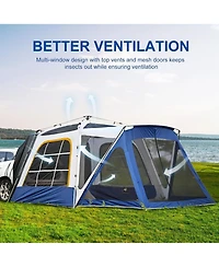 Aboron 6-8 Person Suv Tailgate Tent - Waterproof Camping with Rainfly and Awning, Large 15.6' x 10' 7.5' Design