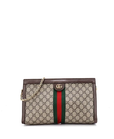 Pre-Owned Gucci Medium Ophidia Chain Shoulder Bag Gg Coated Canvas