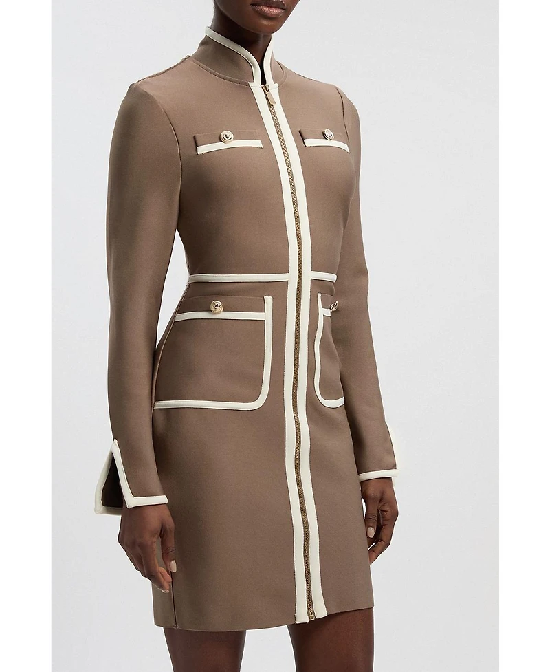 Karen Millen Women's Bandage Military Piping Mini Dress