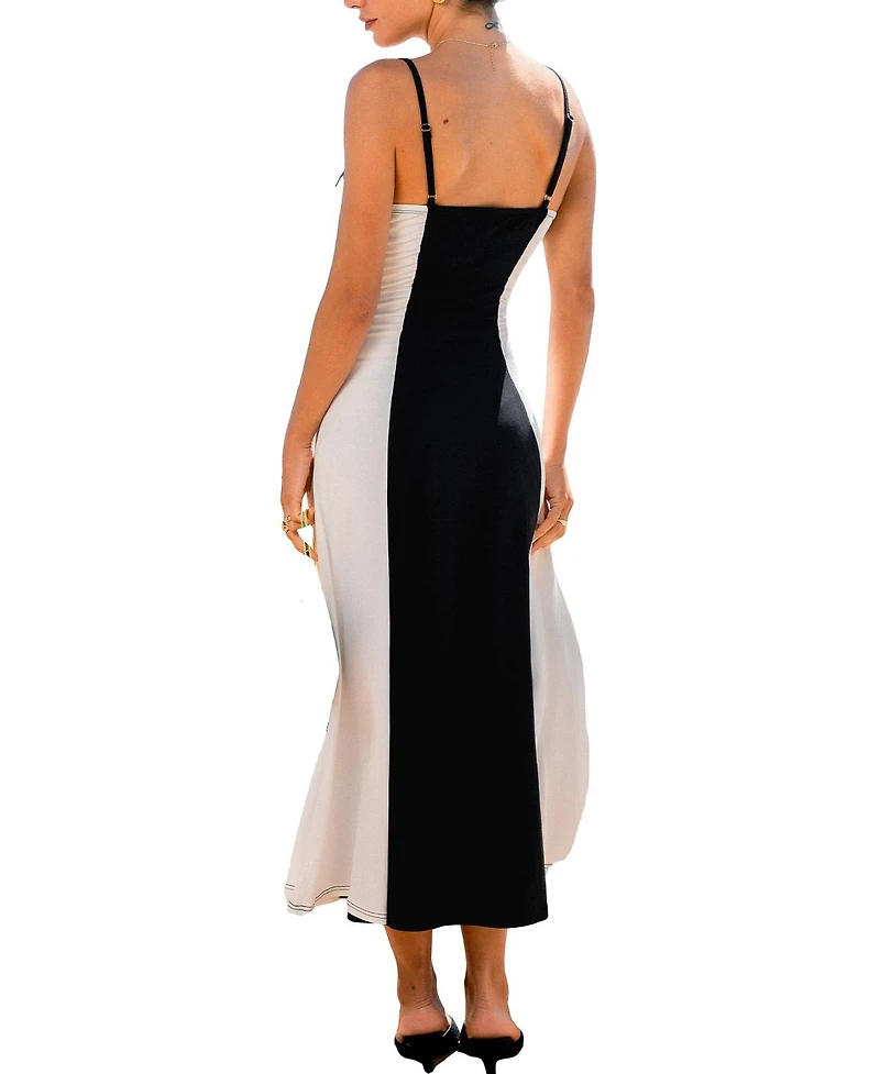 Cupshe Women's Perfect Silhouette Two-Toned Midi Beach Dress