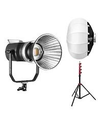Great Video Maker SD200D 200W Bi-Color Led Video Spotlight, Bundle with Glow 20" Quick Ball Lantern Softbox and Flashpoint 9.5' Pro Air-Cushioned