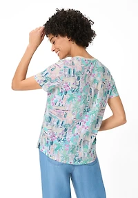 Olsen Women's Italian Villa Print T-Shirt