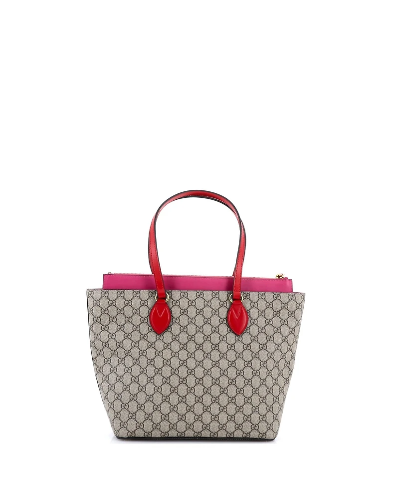 Pre-Owned Gucci Medium Linea A Zip Tote Gg Coated Canvas and Leather