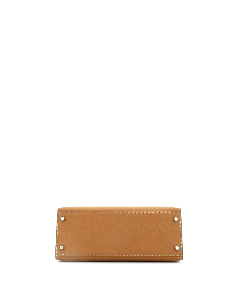 Pre-Owned HERMES Kelly 28 Handbag Epsom with Palladium Hardware