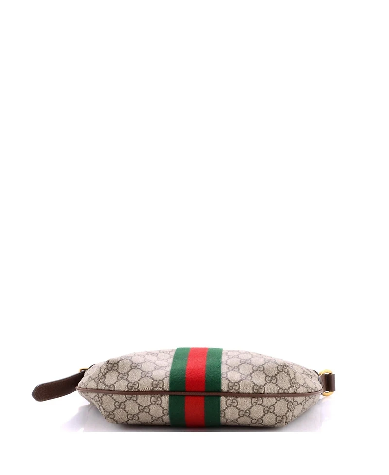 Pre-Owned Gucci Small Ophidia Half Moon Hobo Gg Coated Canvas