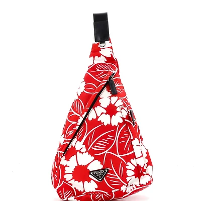Pre-Owned Prada Zip Sling Backpack Printed Tessuto