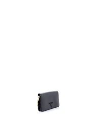 Pre-Owned Prada Mini Monochrome Wristlet Wallet on Chain Saffiano Leather
