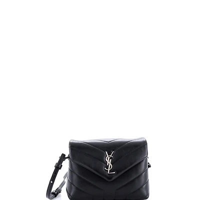 Pre-Owned Saint Laurent Toy Loulou Shoulder Bag Matelasse Chevron Leather