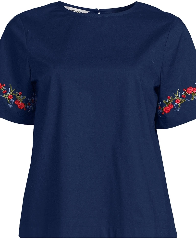 Lands' End Plus Poplin Eyelet Shirt