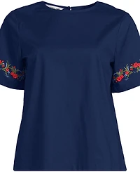 Lands' End Plus Poplin Eyelet Shirt