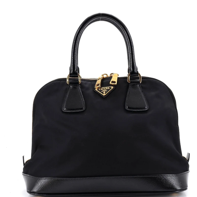 Pre-Owned Prada Medium Promenade Bag Tessuto and Vernice Saffiano Leather