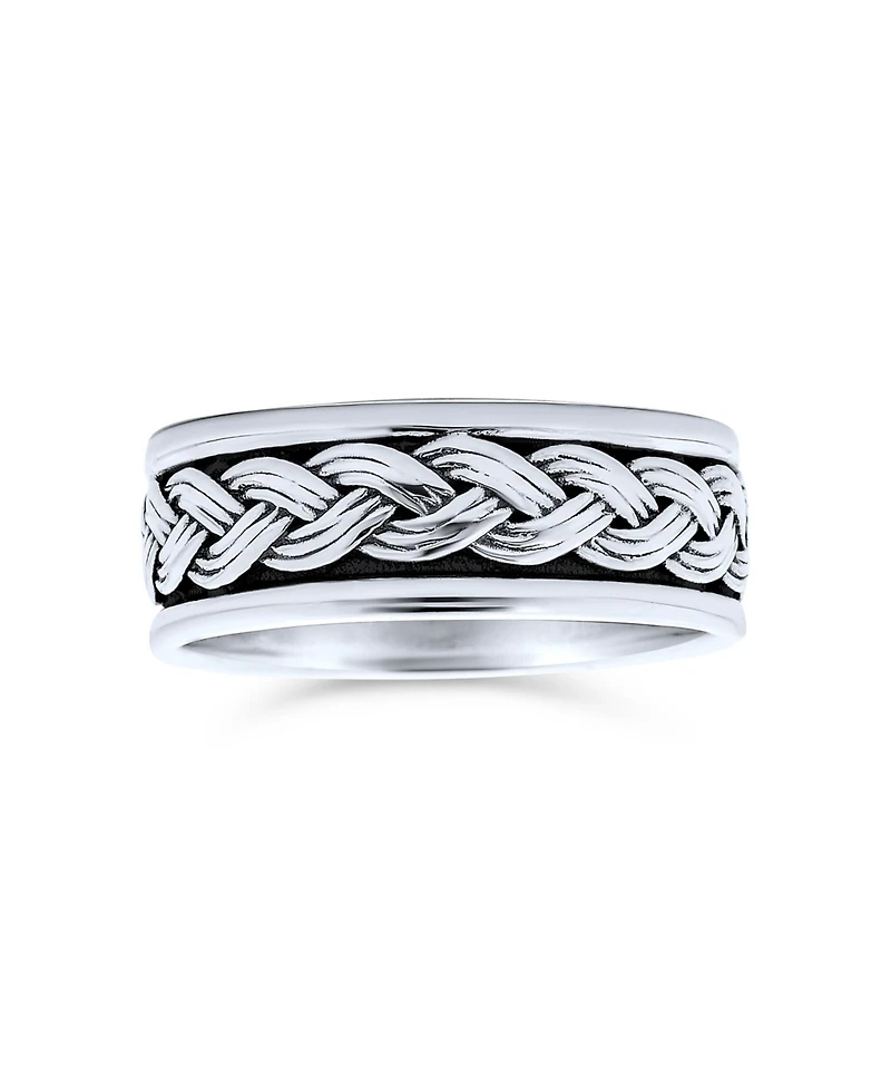 Bling Jewelry Silver Braided Rope Band Ring