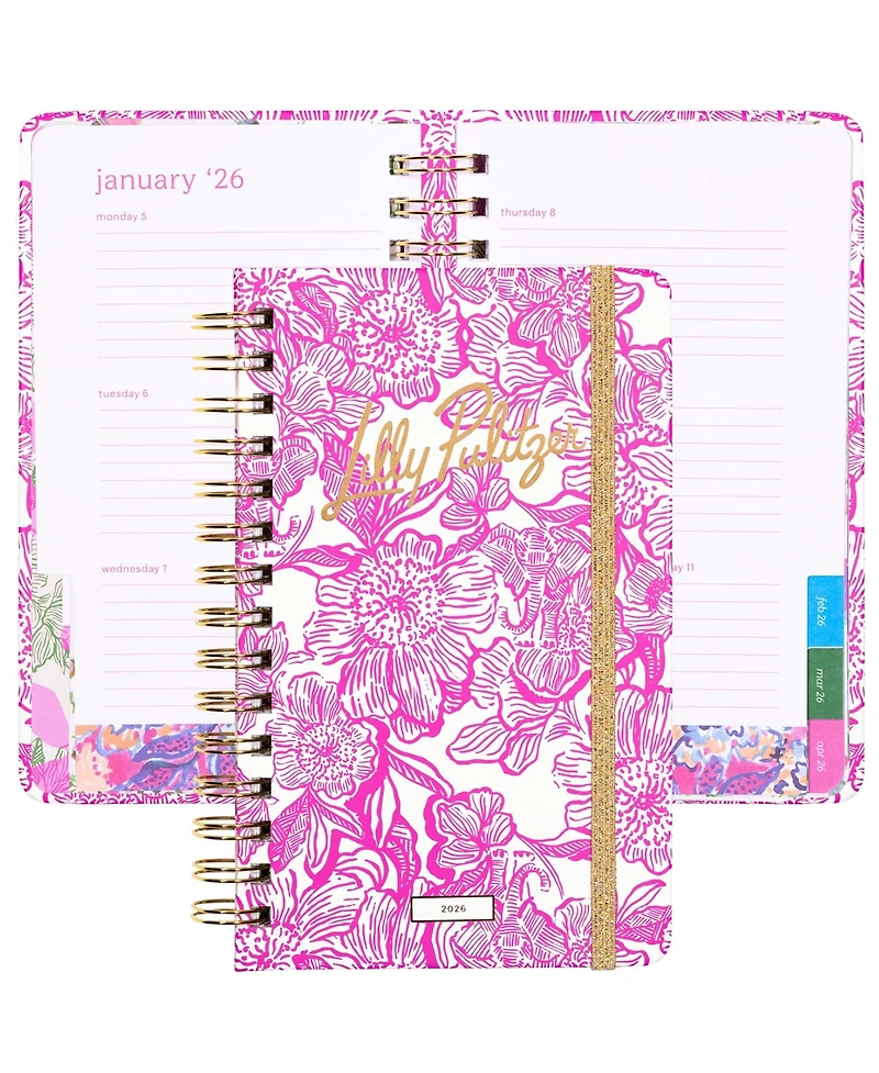 Gnuadz Lilly Pulitzer Monthly Planner 2026 Spiral Binding Stickers Pockets