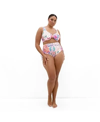 City Chic Women's Positano Print Underwire Bikini Top