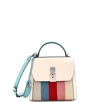 Pre-Owned Salvatore Ferragamo Medium Boxyz Top Handle Bag Leather with Strpe Cord