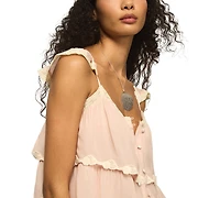 Lucky Brand Women's Lace Trimmed Flutter Tank Top