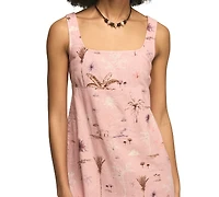 Lucky Brand Women's Printed Square Neck Mini Dress