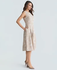Kasper Women's Sleeveless Floral Embroidered A-Line Dress, Regular & Petite