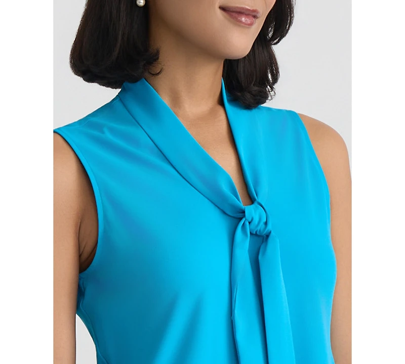 Kasper Women's Sleeveless Tie-Neck Top, Regular & Petite