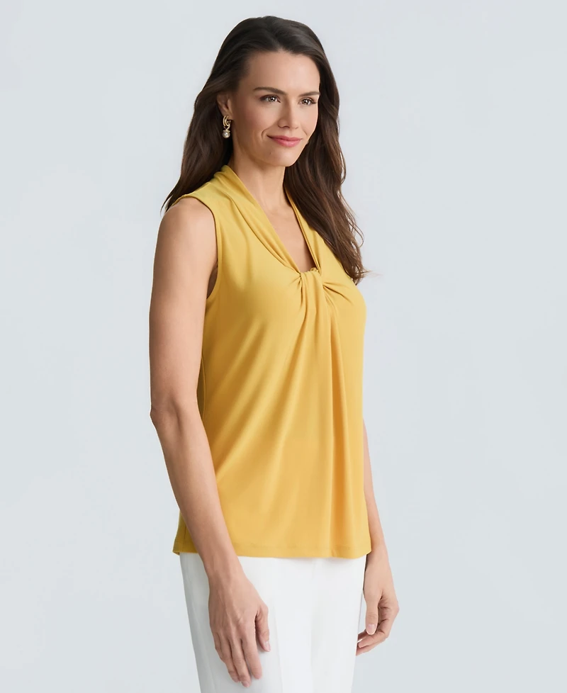 Kasper Women's Sleeveless Knotted Front Stretch Top