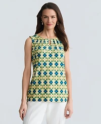 Kasper Women's Printed Sleeveless Keyhole Top, Regular & Petite