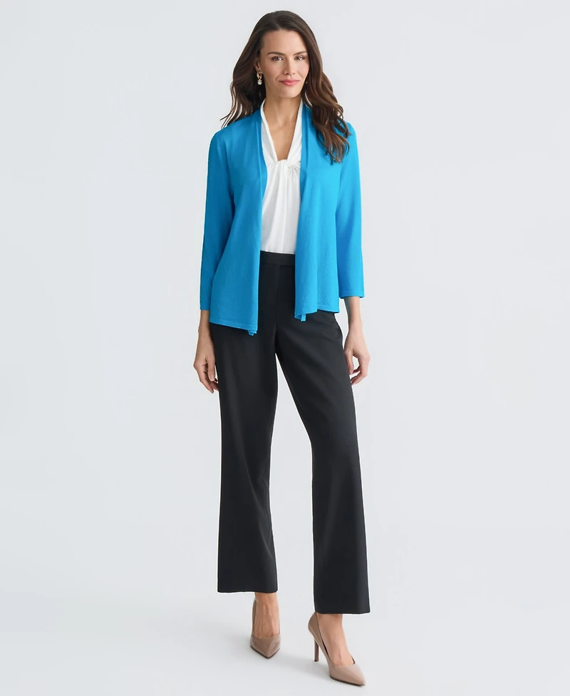 Kasper Women's Open-Front 3/4-Sleeve Cardigan