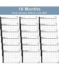 Gnuadz Desk Calendar 2026 18 Months Jan-Jun 2027 Notes Thick Paper Home Office School