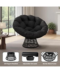 Xo Ergonomic 37" Wicker Papasan Chair with 360degree(s) Swivel Base for Home, Patio