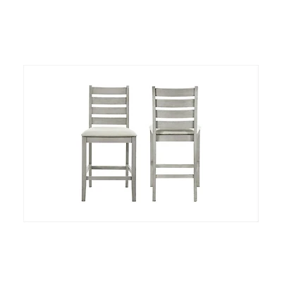 New Classic Furniture Pascal Wood Counter Chair in Driftwood Set of 2