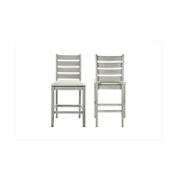 New Classic Furniture Pascal Wood Counter Chair in Driftwood Set of 2