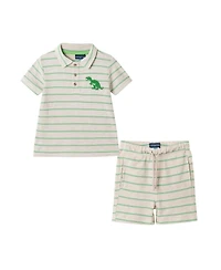 Andy & Evan Toddler Boys Waffle Polo Set