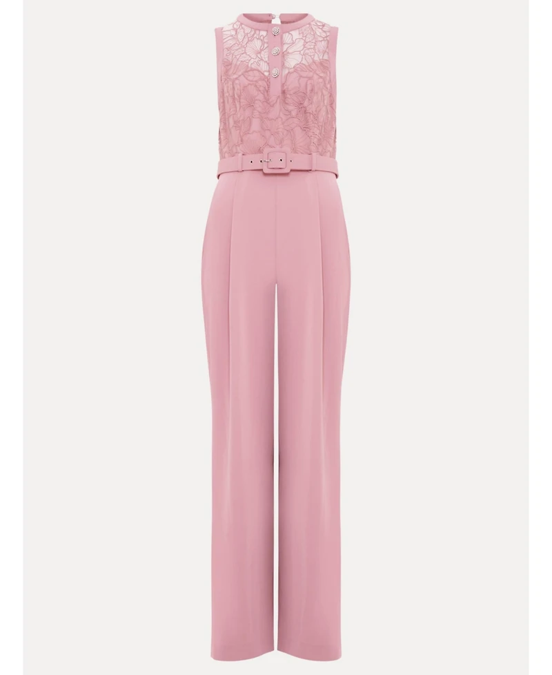 Phase Eight Women's Ivanna Lace Bodice Belted Jumpsuit