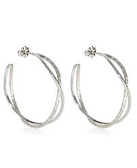 Pre-Owned Tiffany & Co Sterling Silver Paloma Picasso Crossover Hoop Earrings