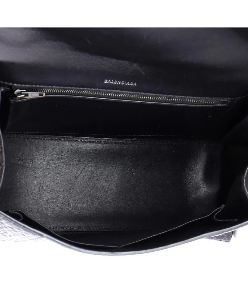 Pre-Owned Balenciaga Medium Hourglass Top Handle Bag Embossed Leather