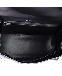 Pre-Owned Balenciaga Medium Hourglass Top Handle Bag Embossed Leather