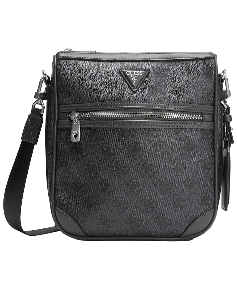 Guess Men's Milano Monogram Pattern Crossbody Bag